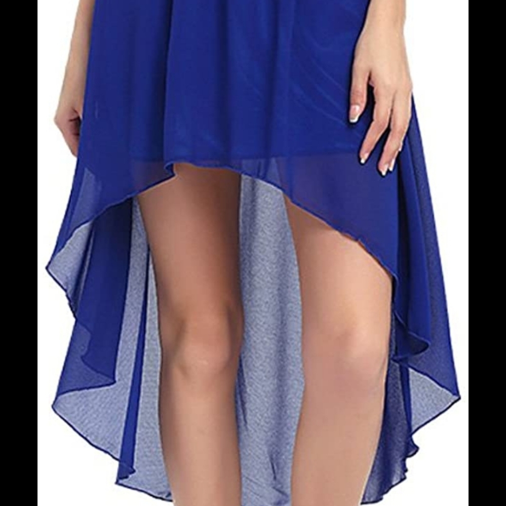 NWT blue hi low flowy skirt
